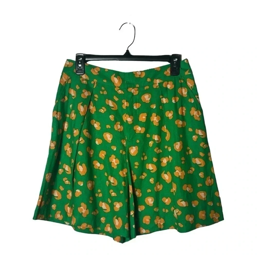 1847. TABITHA‎ BROWN X TARGET LEOPARD PRINT SHORTS LIME GREEN/ORANGE IN COLOR SM